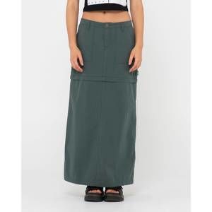 NEW RUSTY billie low-rise ripstop zip off skirt in army green